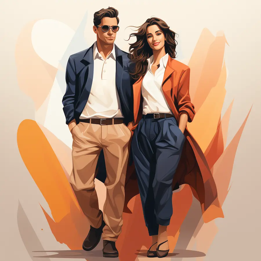 Man and woman illustration